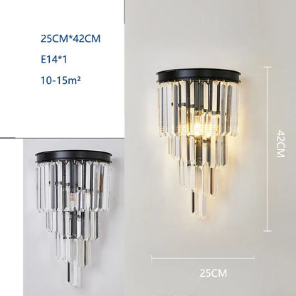 DecorBites™ Crystal Wall Lamp: Modern Light Luxury for Living Room, Bedroom, and Corridor.