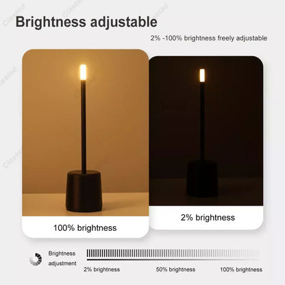 DecorBites™ LED Touch Table Lamp for Home, Hotel, Restaurant - Stepless Dimming, Battery Powered