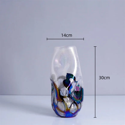 DecorBites™ Gradient Glass Vase for Home Decor and Floral Arrangements