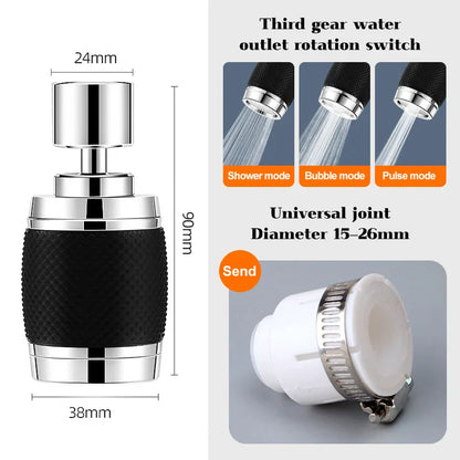 ديكوربايتس™، مهوية صنبور مطبخ من الألومنيوم بثلاثة أوضاع | فلتر فوهة موفر للمياه بزاوية 360 درجة