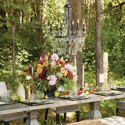 DecorBites™ Iron Art Crystal Candle Pendant Light for Home & Hospitality Decor