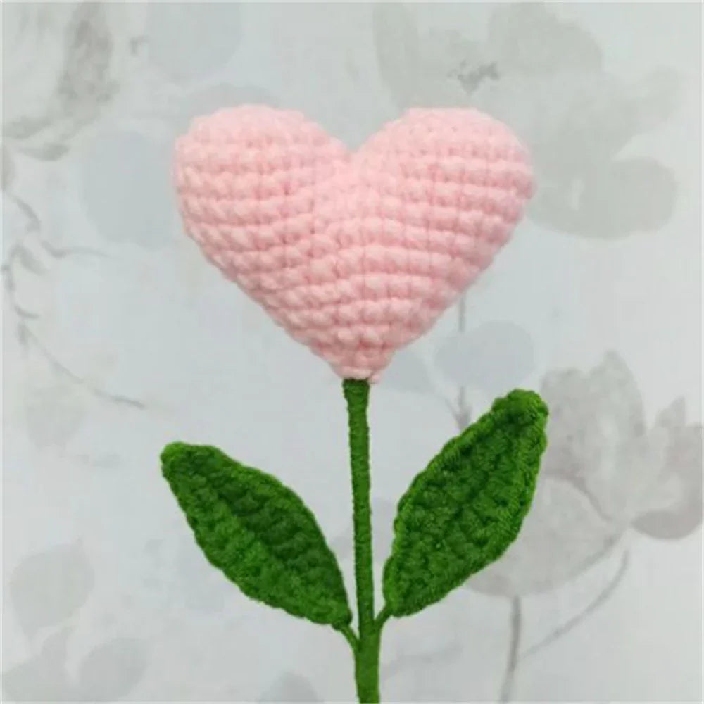 DecorBites™ Knitted Sunflower & Rabbit Bouquet: Handmade Crochet DIY Home Decor & Gift