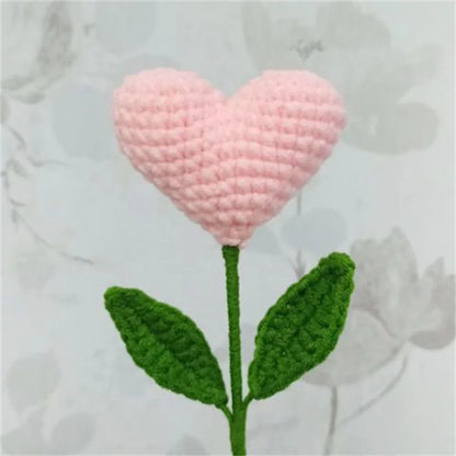 DecorBites™ Knitted Sunflower & Rabbit Bouquet: Handmade Crochet DIY Home Decor & Gift