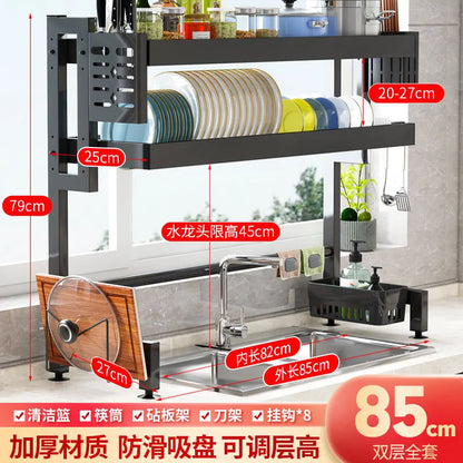 DecorBites™ Kitchen Sink Dish Drying Rack Cutlery Organizer Shelf Counter Storage