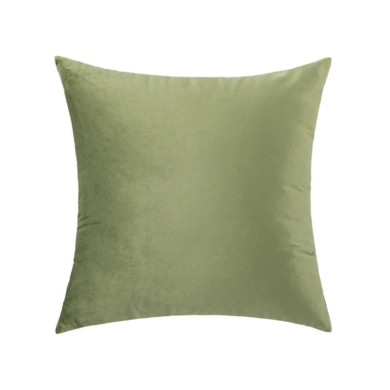 Funda de almohada DecorBites™ de terciopelo verde 45x45 cm – Decoración nórdica de lujo para el hogar
