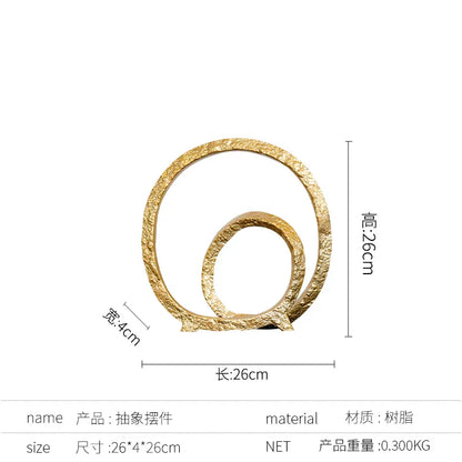 DecorBites™ Golden Circle Hollowed-out Ornaments: Home Decor Figurines