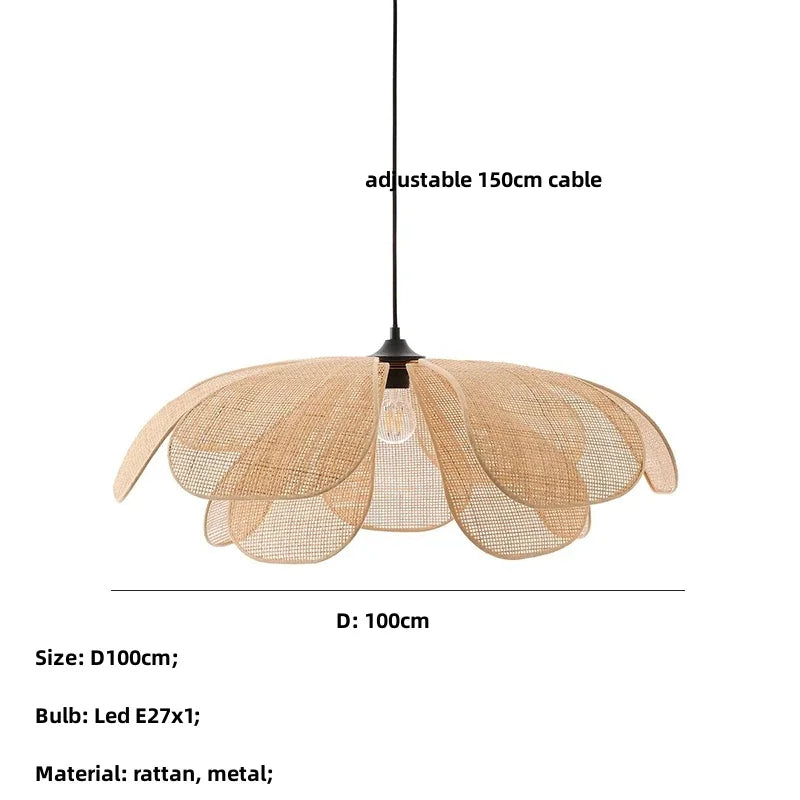 Wicker Petal Chandelier