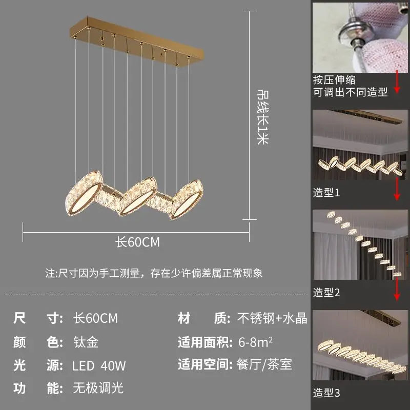 Lámpara colgante de cristal DecorBites™ para escalera, iluminación interior para sala de estar