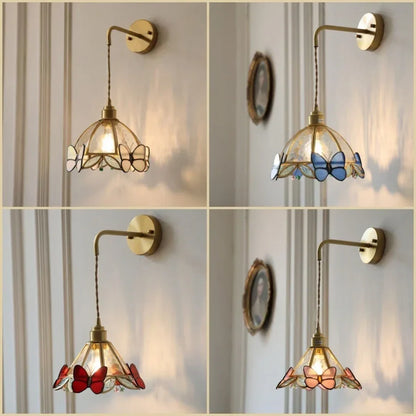 DecorBites™ Tiffany Butterfly Glass Wall Lamp with Adjustable LED Light