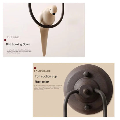 DecorBites™ Bird Decor Antique Wall Lamp for Bedroom, Living Room, Kitchen - French Rural Charm