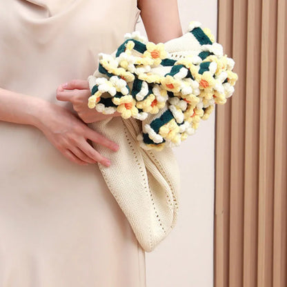 DecorBites™ Elegant Daisy Bouquet Soft Blanket for Office Sofa, Multi-Functional Nap Shawl & Cushion