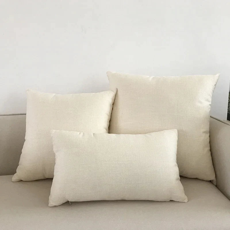 Funda para Cojín de Sofá Marfil™ Decorbites 30x50cm 40x40cm 45x45cm 50x50cm 60x60cm Color Sólido