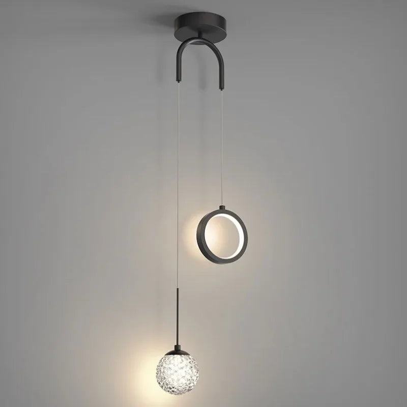 DecorBites™ Gold Ring LED Pendant Light for Ceiling Suspension in Luxury Design