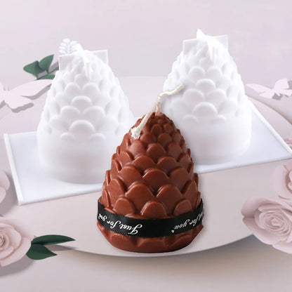 3D Pine Cone Candle Silicone Mold DIY Multicavity Pine Nut Resin Soap Making Set Chocolate Cake Ice Mould Christmas Decor Gift