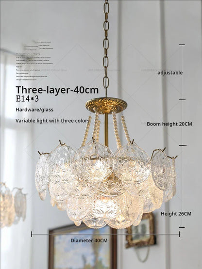 DecorBites™ Crystal Chandelier: Modern Chic Pearl Light for Elegant Home Decor