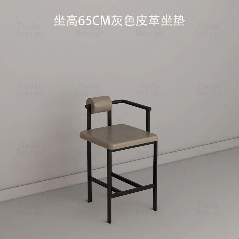 Silla de bar estilo industrial DecorBites™: Taburete alto para el hogar y la recepción, diseño nórdico