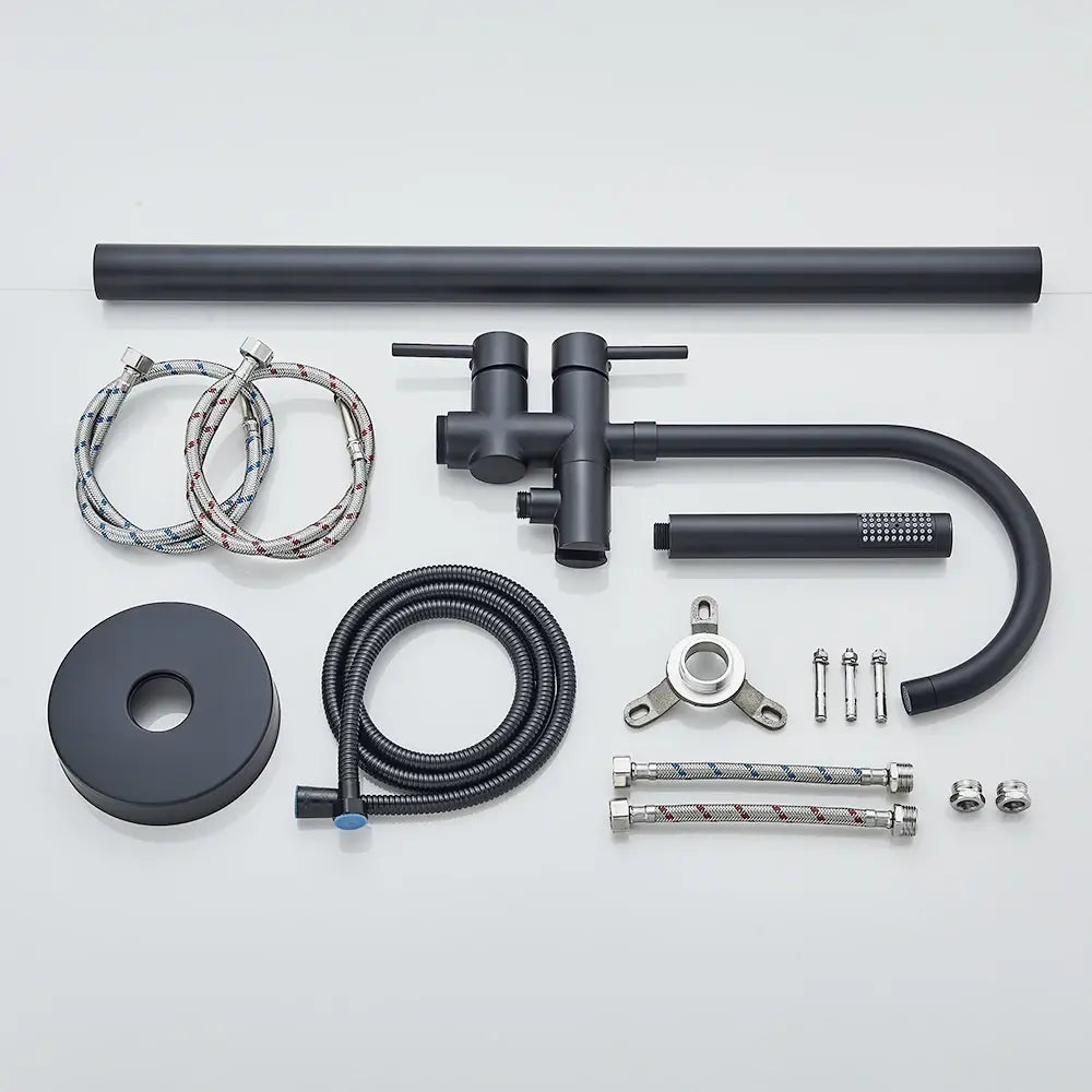 DecorBites™ Modern Black Floor Mounted Tub Faucet