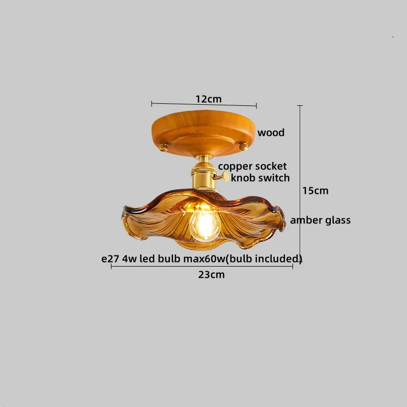 DecorBites™ Brass Glass Ceiling Lamp Modern LED Light Fixture - Elegant Home Decor