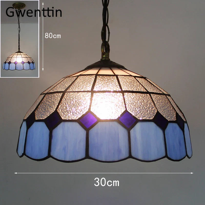 DecorBites™ Diamond Square Stained Glass Pendant Light for Home Decor and Lighting