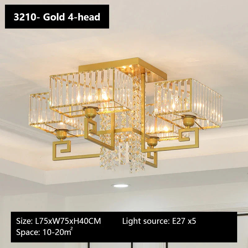 DecorBites™ Crystal Rectangular Ceiling Light for Living Room, Bedroom, and Dining Room