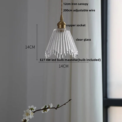 DecorBites™ Clear Glass Copper LED Pendant Lamp for Home Decor and Lighting