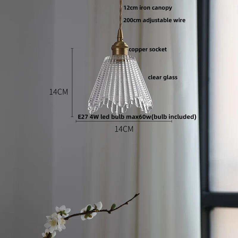DecorBites™ Green Glass LED Pendant Lights, Adjustable Nordic Modern Hang Lamp for Bedroom, Kitchen, Hotel