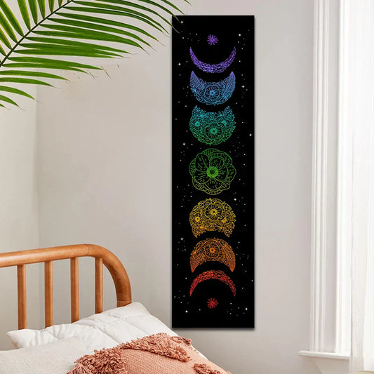 Decobites Moon Phase Botanical Tapestry - Aesthetic Home Decor