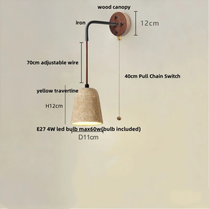 DecorBites™ LED Yellow Travertine Stone Wall Lamp - Nordic Modern Stair Light