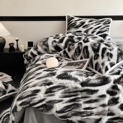 Juego de cama DecorBites™ Cozy Rabbit Hair, edredón tamaño Queen para un confort de lujo en invierno