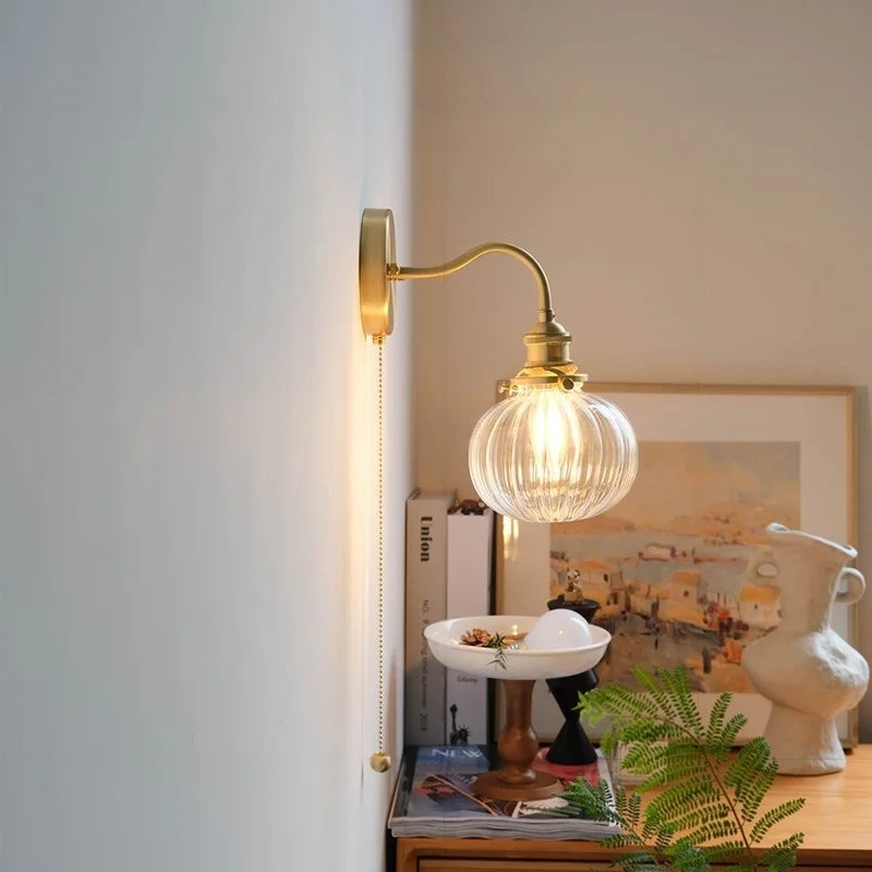 DecorBites™ Green Class Ball LED Wall Light with Copper Socket for Bedroom Living Dining Room