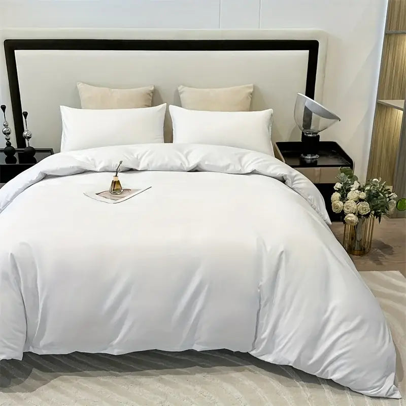 DecorBites™ Solid Color Brushed Duvet Cover Set