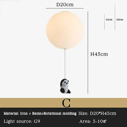 ثريا سقف LED بتصميم دب للأطفال من DecorBites™، مصباح معلق لطيف لغرفة النوم للأولاد والبنات