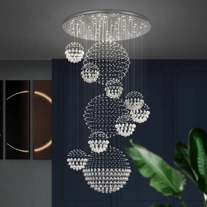 Lámpara de araña LED de cristal DecorBites™ para grandes techos de villas, hoteles y decoración de cocinas