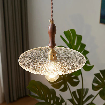 DecorBites™ Cullet Glass LED Pendant Lamp with Walnut Copper Design for Living and Dining Room