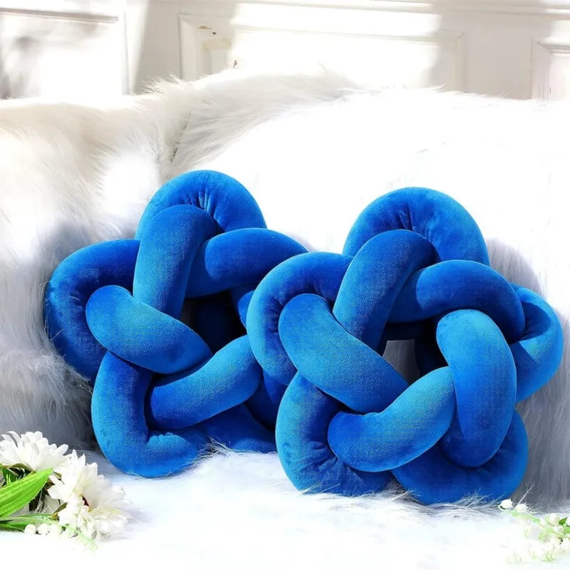 Decorbites™ Knot Blue Star Ball Kissen-Set | Handgefertigte weiche Kissen für Zuhause und Büro