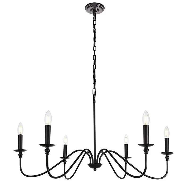 DecorBites™ American Iron Chandelier Light for Living Room Kitchen Bedroom Study Candle Lighting