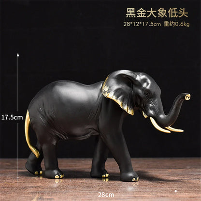 DecorBites™ Elephant Resin Sculpture: Luxury Animal Statue for Home & Office Decor