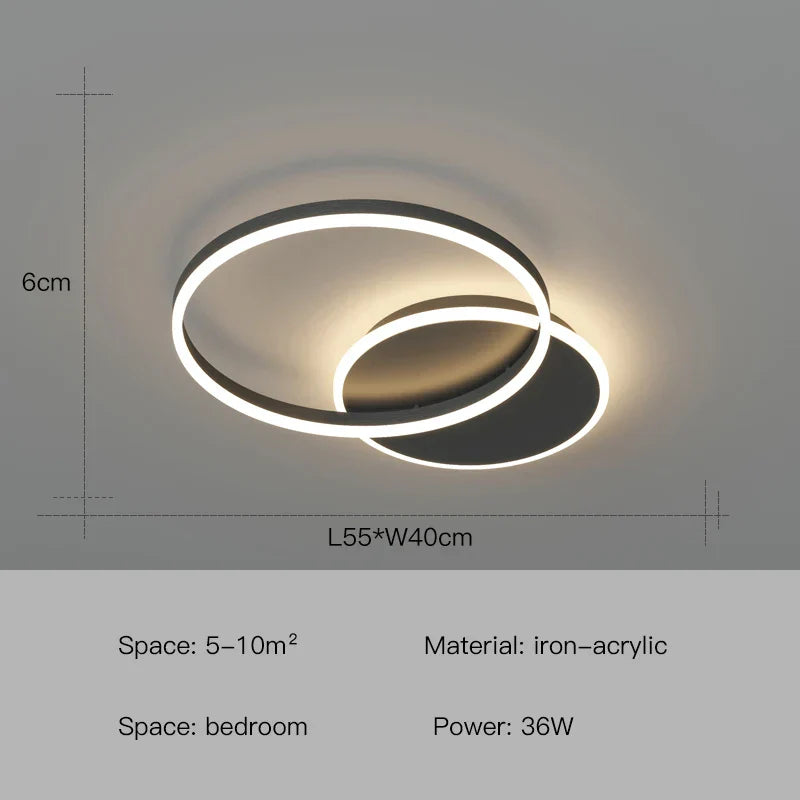 Lámpara colgante de techo con anillos LED DecorBites™ - Iluminación minimalista para el hogar