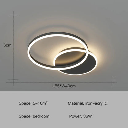 Lámpara colgante de techo con anillos LED DecorBites™ - Iluminación minimalista para el hogar