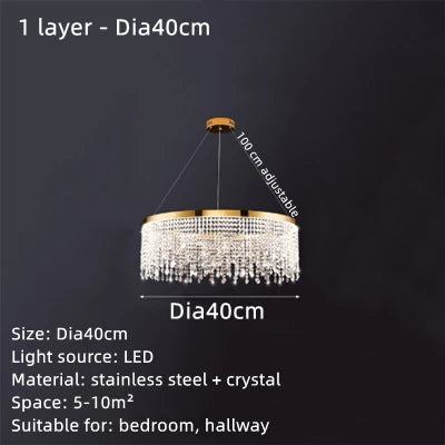 Lámpara de araña de cristal DecorBites™ con diseño de cascada para vestíbulo, comedor, hotel o decoración del hogar.