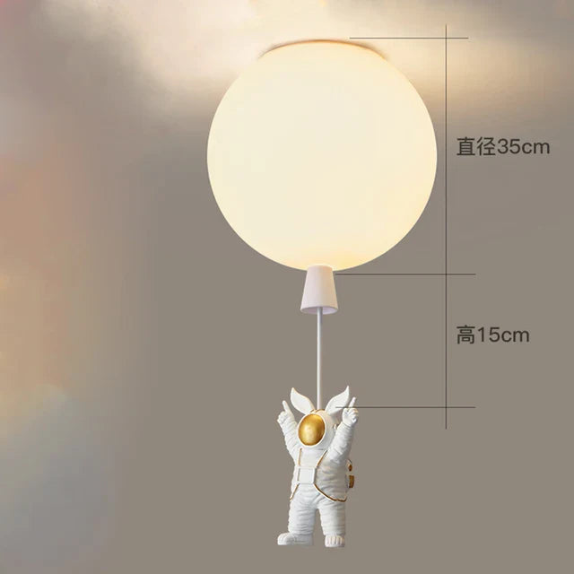 DecorBites™ LED Astronaut Glass Ball Pendant Light for Children's Room