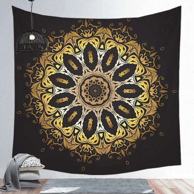 Decobites Psychedelic Mandala Sun Moon Tapestry Wall Hanging for Home Decor