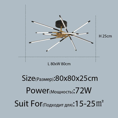 Lámpara de techo DecorBites™ de lino: Lámpara colgante negra y dorada para el hogar, la oficina o el restaurante.