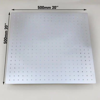 Cabezal de ducha cuadrado tipo lluvia DecorBites™ de 20" en latón cromado - Cabezal de ducha de pared para baño