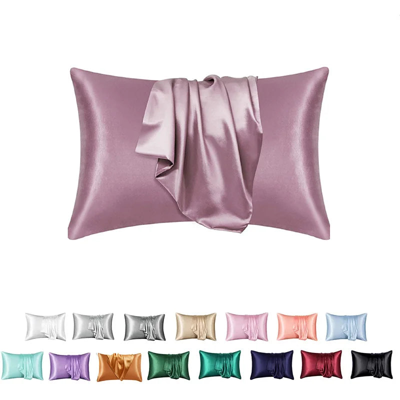 Decobites Silky Satin Pillowcase Set for King & Queen Size Luxury Comfort