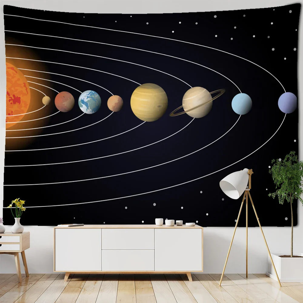 Astro Universe Tapestry Wall Hanging - Psychedelic Hippie Art by Decobites