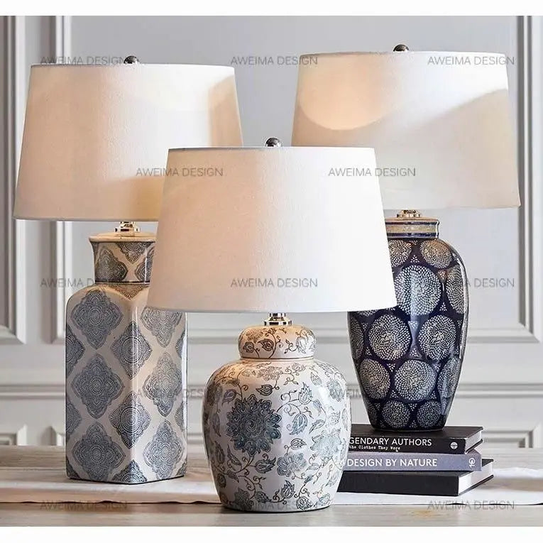 DecorBites™ Ceramic Desk Lamp | Bedroom, living room Side Decoration | New Chinese Bedside Table Lamp