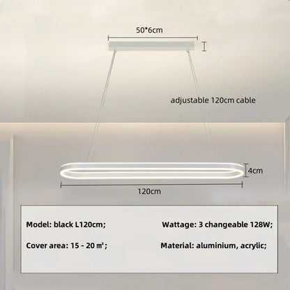 DecorBites™ Circle Pendant Chandelier Dimmable LED Lights for Modern Living Room