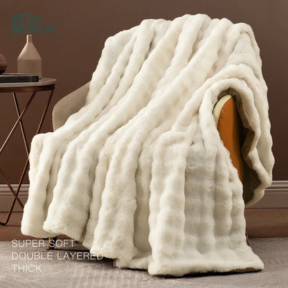 Decobites Plush Bed Blanket for Cozy Living Room Decor