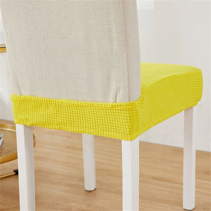 Decobites 15-Color Fleece Chair Cover: Elastic Slipcover for Dining Room Seat Protection